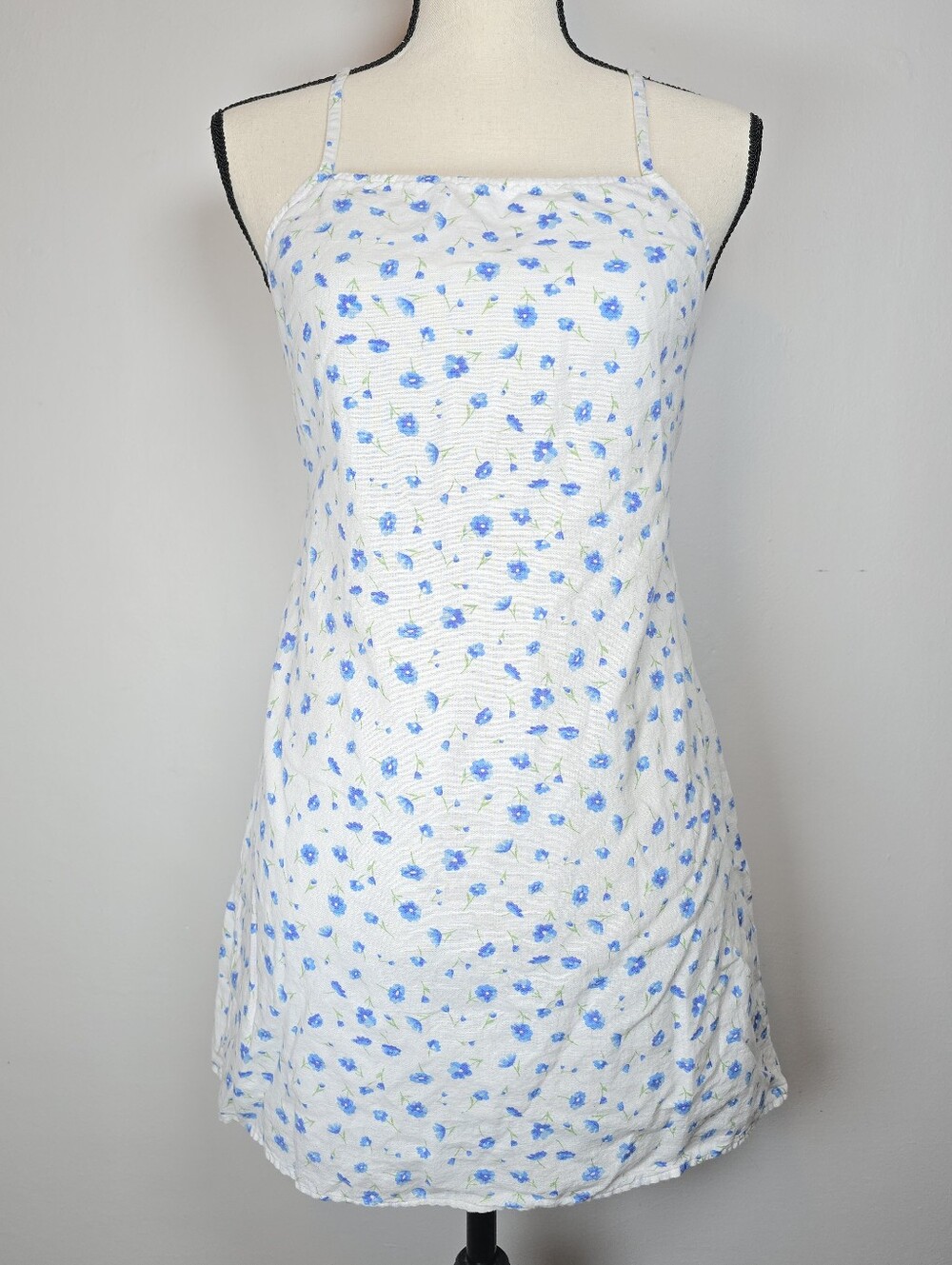 AEO American Eagle Outfitters Womens Linen Blend Floral Dress Sleeveless Summer